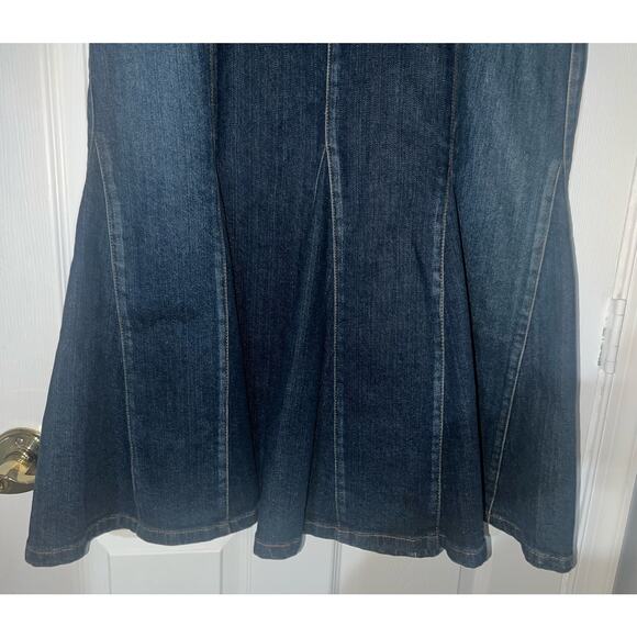 Vintage Tommy Hilfiger Jeans Skirt Size 10 Denim Long Pleated Flare Bottom Maxi - Picture 4 of 11